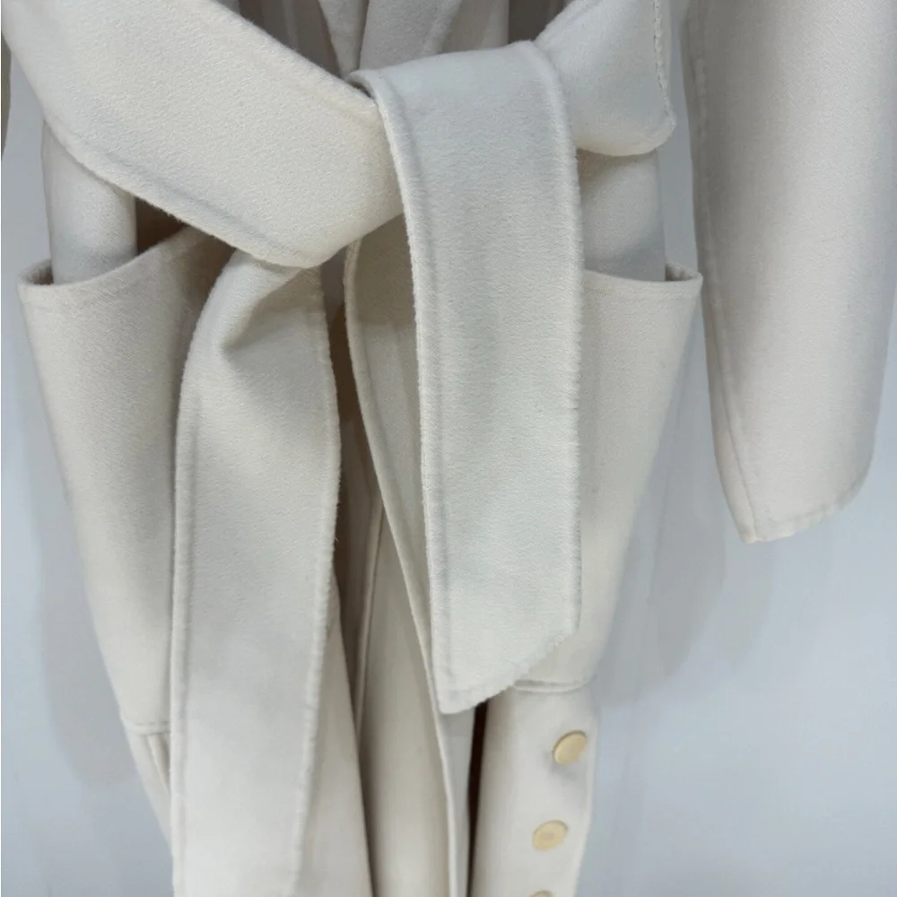 Authentic Max Mara Cream Belted Coat - Picture 4 of 8